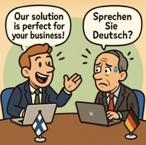 Virhe: Luotetaan siihen, että englanti riittää Saksassa